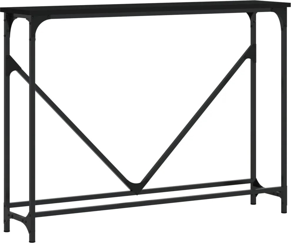 vidaXL Măsuță consolă, negru, 102x22,5x75 cm, lemn compozit