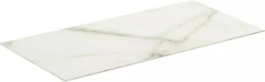 Blat ceramic pentru lavoar Ideal Standard Atelier Conca 100 cm finisaj alb marmura