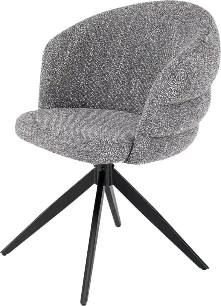 Scaun rotativ K604, gri/negru, stofa/metal, 65x62x85 cm
