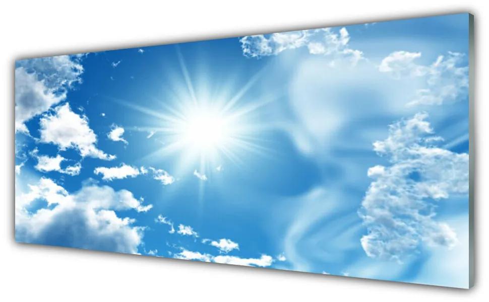 Tablou pe sticla Cerul Soare Peisaj Alb Albastru