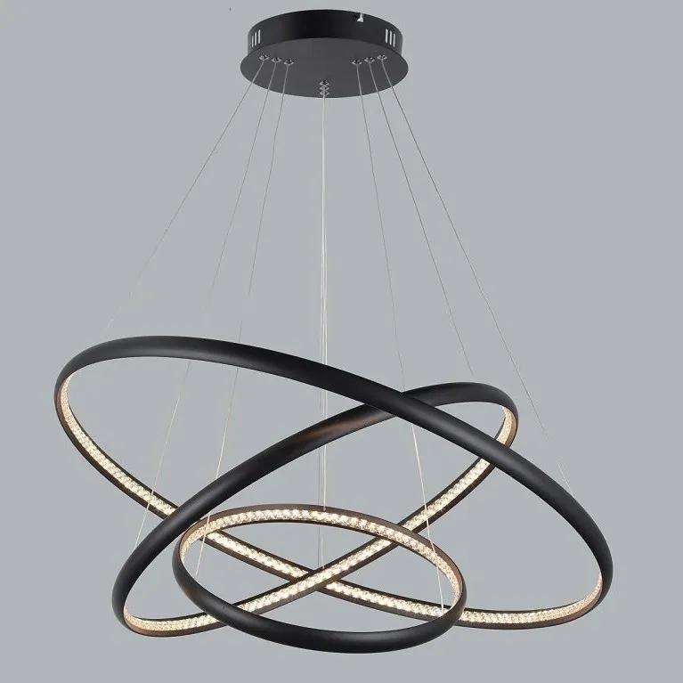 Lustra LED suspendata design modern circular Brighton 3 BK