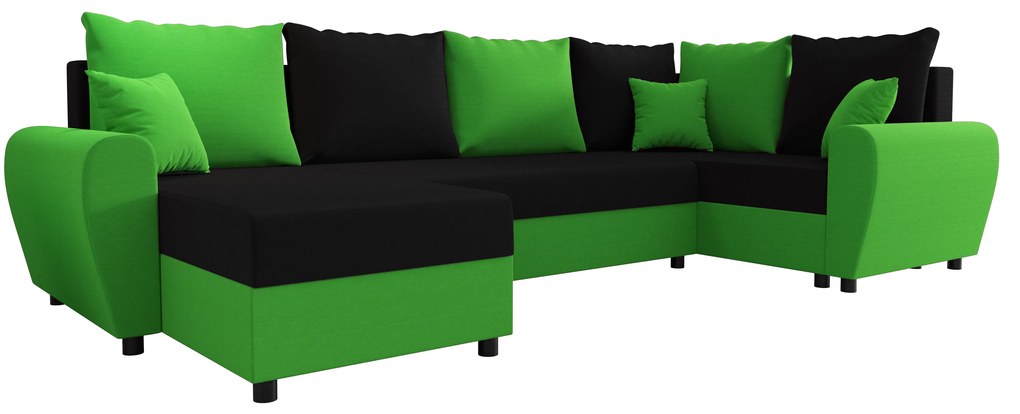 Colțar în formă de U Fleur Long (Verde + Negru) (D). 1057084