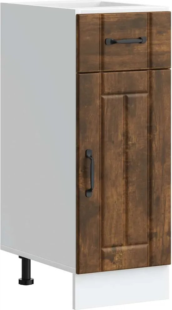 vidaXL Dulap de bază de bucătărie „Lucca” din lemn de stejar afumat