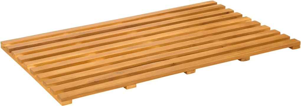 vidaXL Covoraș de baie Simplu Maro 100 x 53 cm lemn