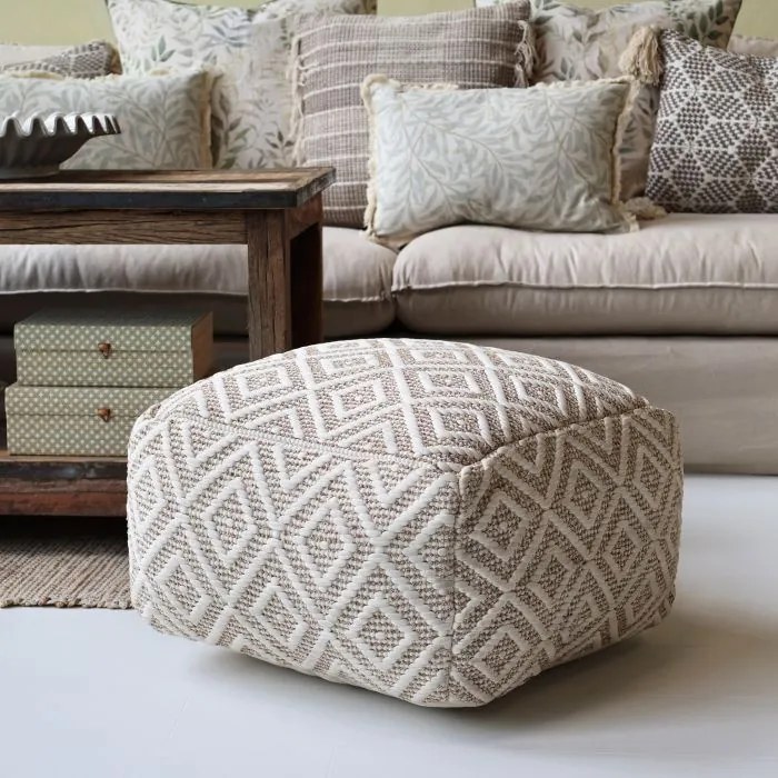 Pouf latte din bumbac si fibre reciclate, "Lounge"