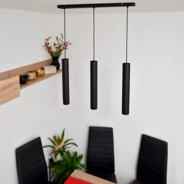 Lustră LED pe cablu TUBA 3xGU10/4,8W/230V neagră
