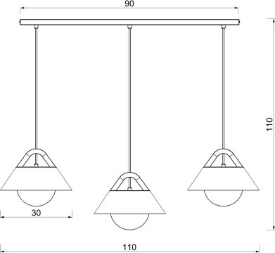 Lustră cu cablu FUNDA 3xE27/15W/230V maro