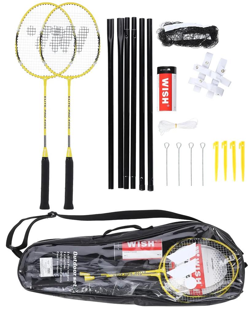 Set Badminton complet,2 palete-Galben