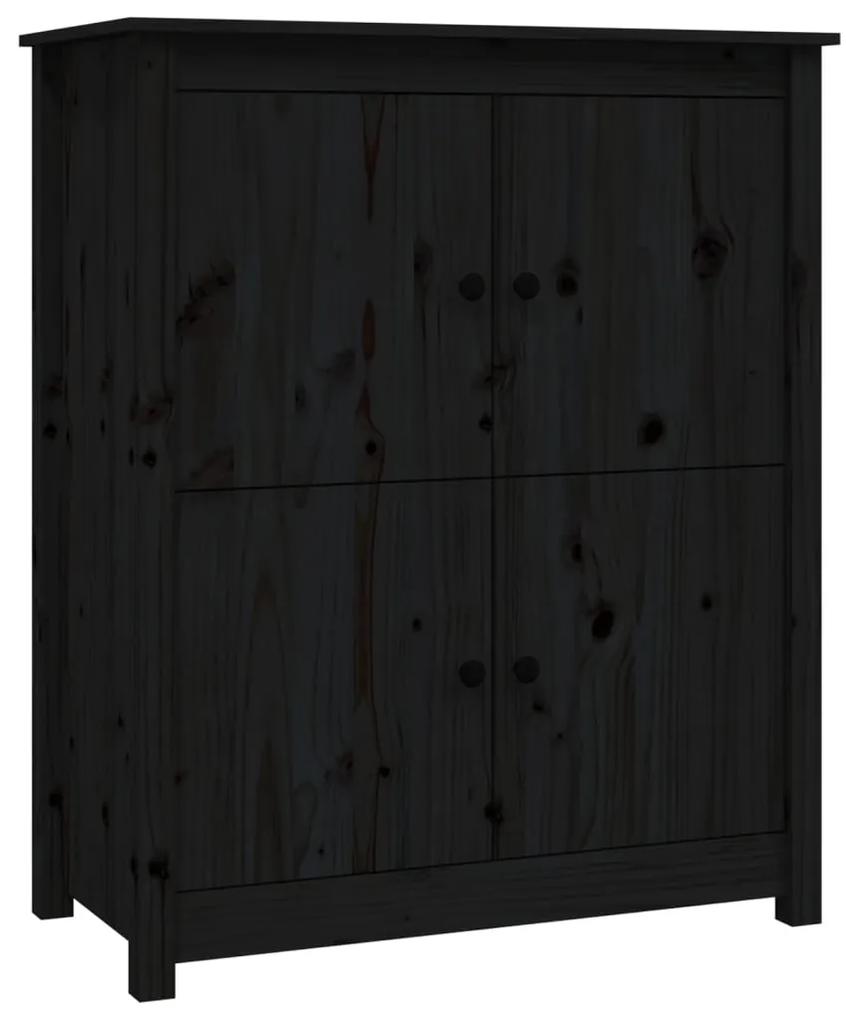 821511 vidaXL Servantă, negru, 83x41,5x100 cm, lemn masiv de pin