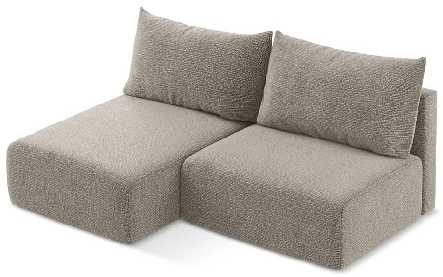 Colțar bej extensibil/cu spațiu de depozitare (cu colț pe partea stângă) Kalena – Makamii