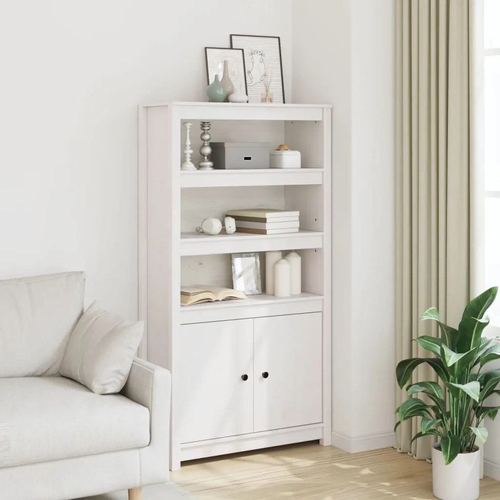 vidaXL Dulap înalt, alb, 80x35x154 cm, lemn masiv de pin