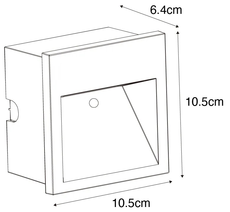 Set de 4 Aplice Moderne de Perete Încastrate Negre cu LED Inclus - Gem 2
