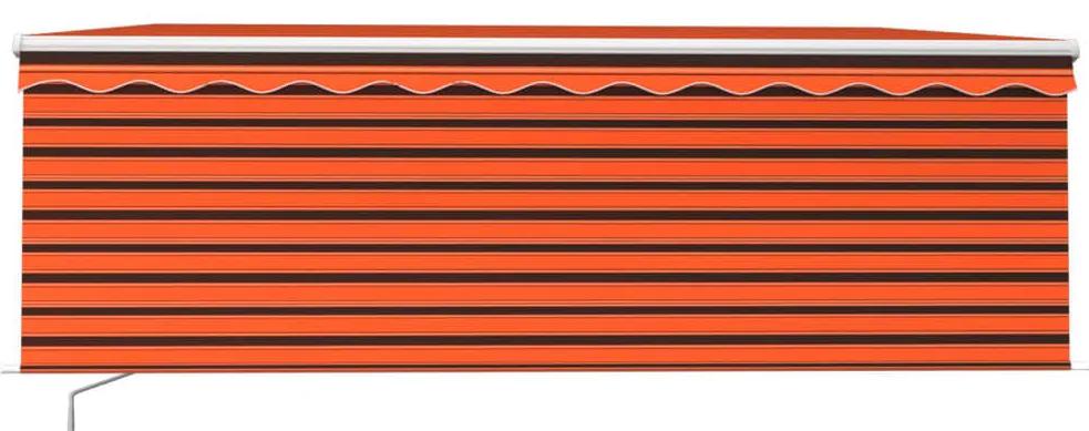 Copertina retractabila manual cu storLED, portocaliumaro, 4,5x3 m portocaliu si maro, 4.5 x 3 m