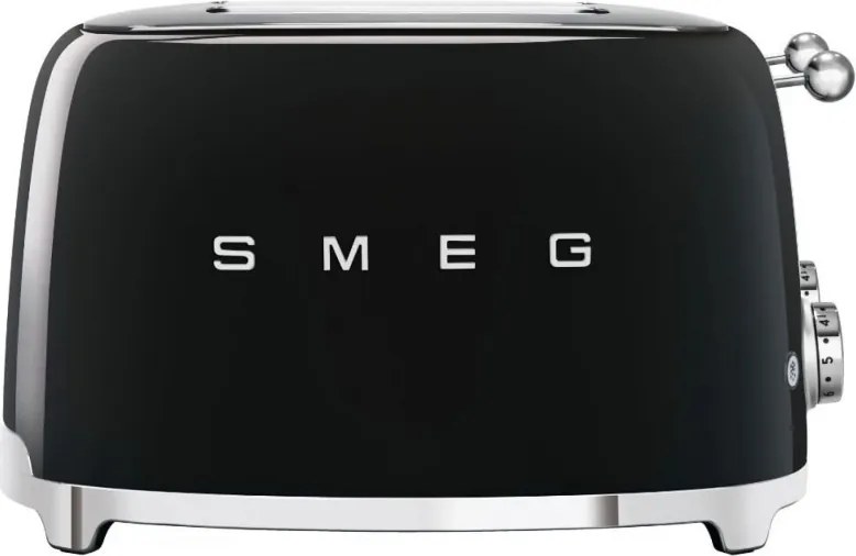 Prăjitor de pâine SMEG 50's Style TSF03BLEU, 2000 W, 4 felii, 6 niveluri, Tava pentru firimituri, Cablu integrat, Oțel inoxidabil, Negru