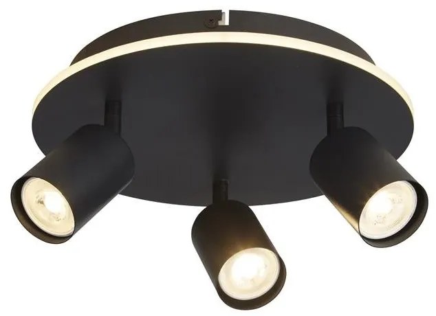 Plafoniera cu 3 spoturi metal negru San Diego