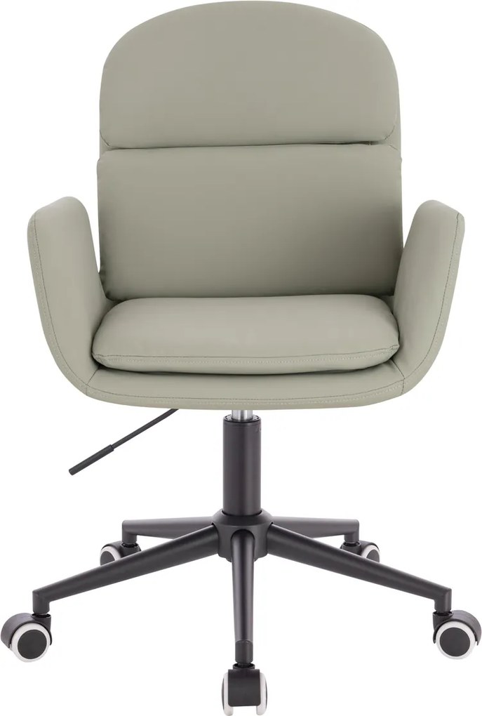 HR480K Scaun Culoarea Inului Piele Ecologica Premium Soft cu Bază Neagră