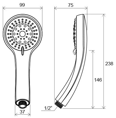 Ravak X07P008 - Duș de mână, crom lucios
