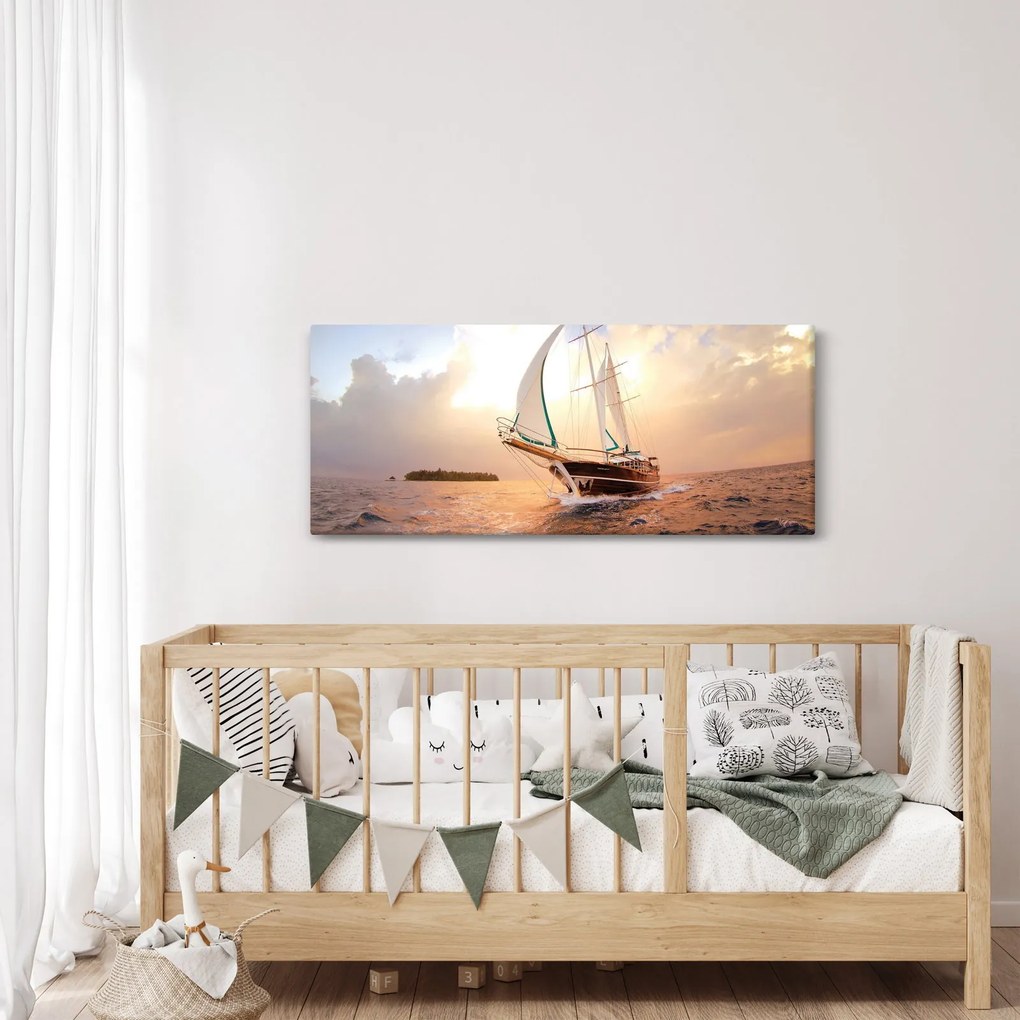 Tablou cu iaht (120x50 cm)