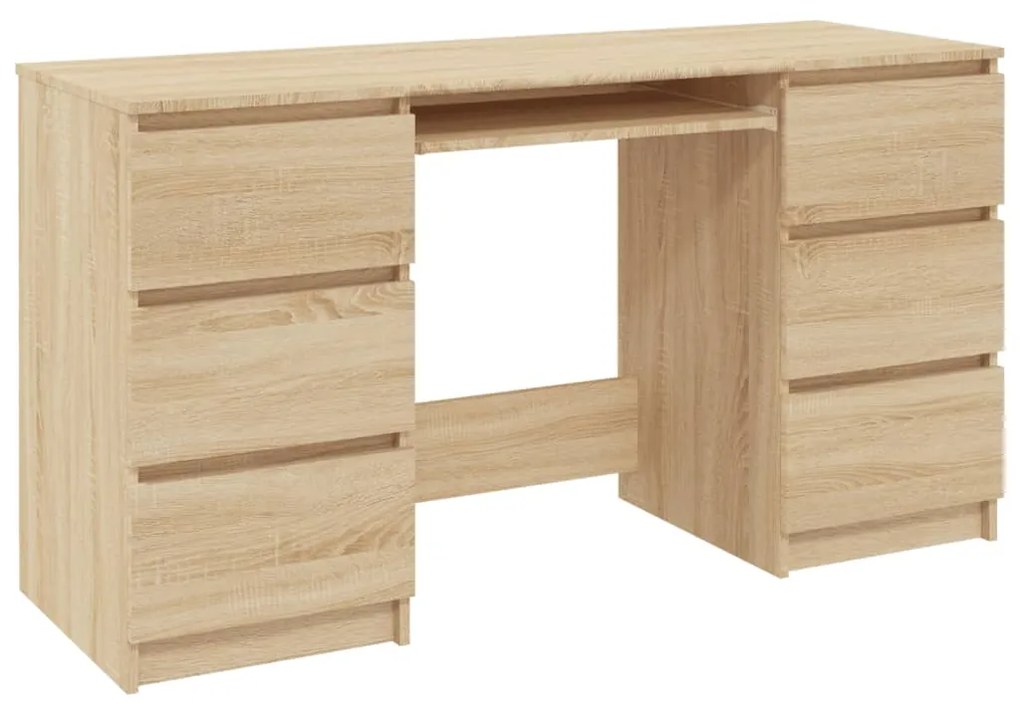 800813 vidaXL Birou de scris, stejar sonoma, 140x50x77 cm, lemn prelucrat