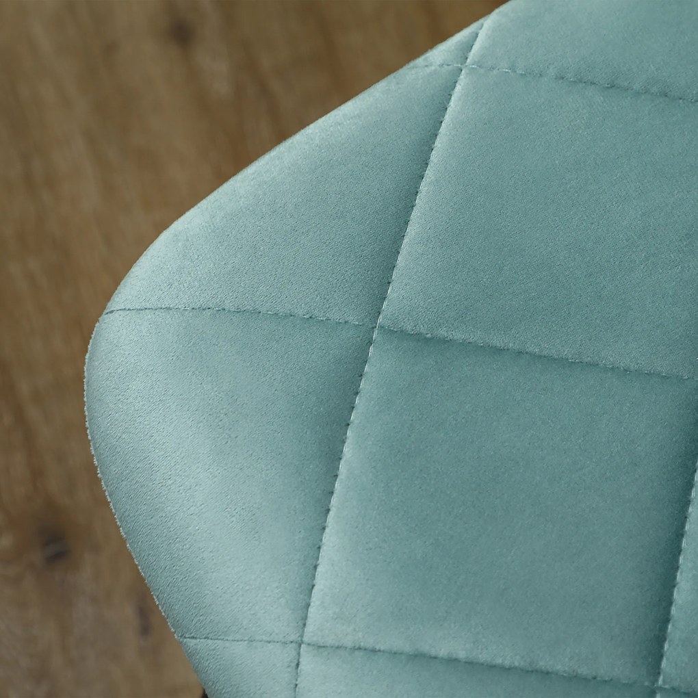 HOMCOM Lot de 4 scaune de sufragerie căptușite cu spătar înalt, picioare din oțel și material textil cu aspect de catifea, verde | Aosom Romania
