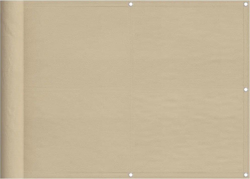 vidaXL Paravan de balcon, bej, 75x800 cm, 100% poliester oxford