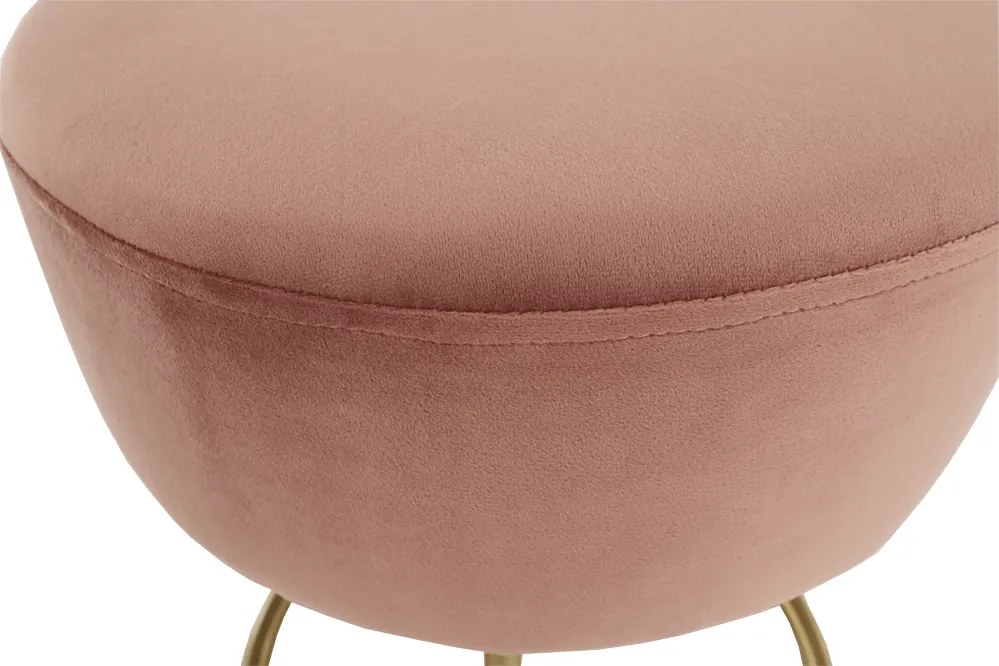 Taburet, catifea Velvet roz/vopsea aurie, AYSU