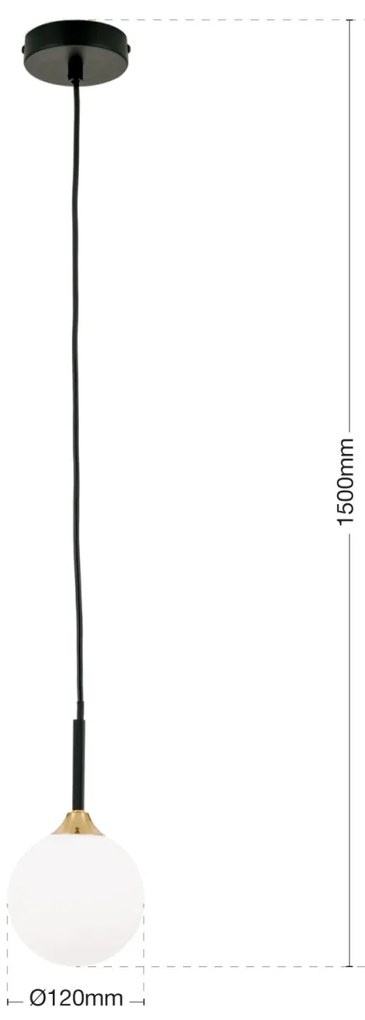 Pendul design modern SNOWWHITE negru/auriu