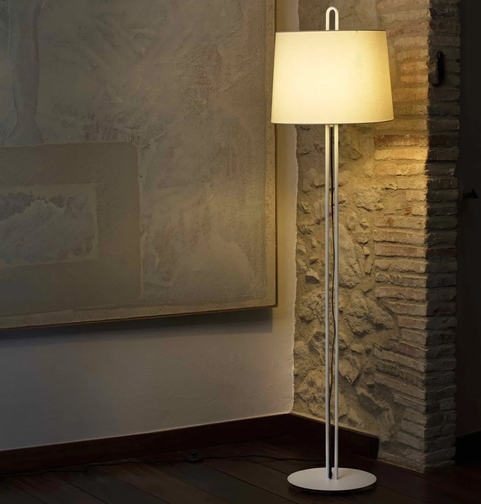Lampadar / Lampa de podea moderna design elegant MONTREAL crom/alb