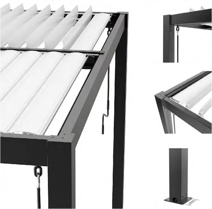 Pergolă bioclimatică din aluminiu cu lamele 3 x 3 M