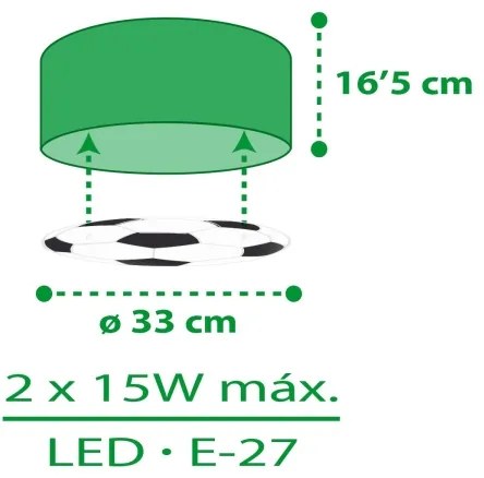 Plafonieră pentru copii FOOTBALL 2xE27/15W/230V Dalber 41736
