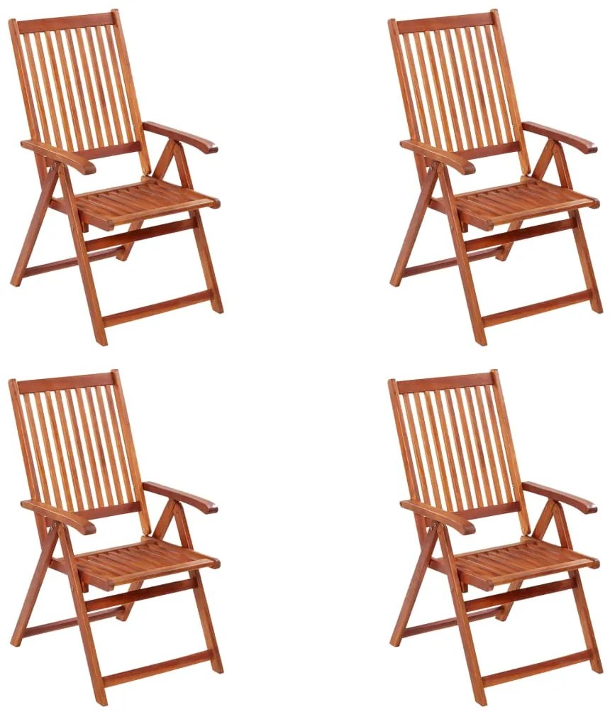 vidaXL Scaune grădină rabatabile, 4 buc., lemn masiv acacia