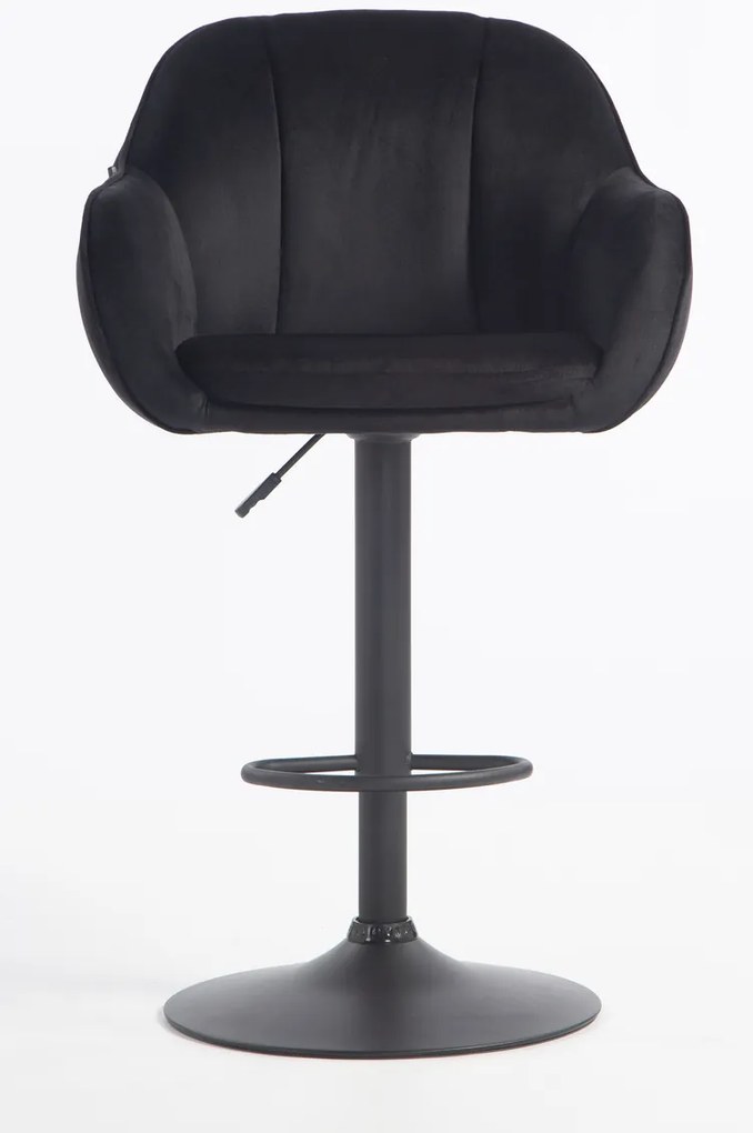 HR2055W Scaun Neagră din Catifea cu Bază Neagră
