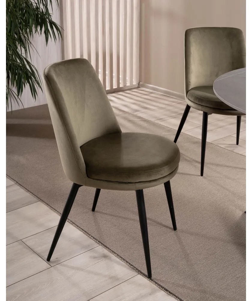 Scaun de bucaterie Kayla Velvet, măsline