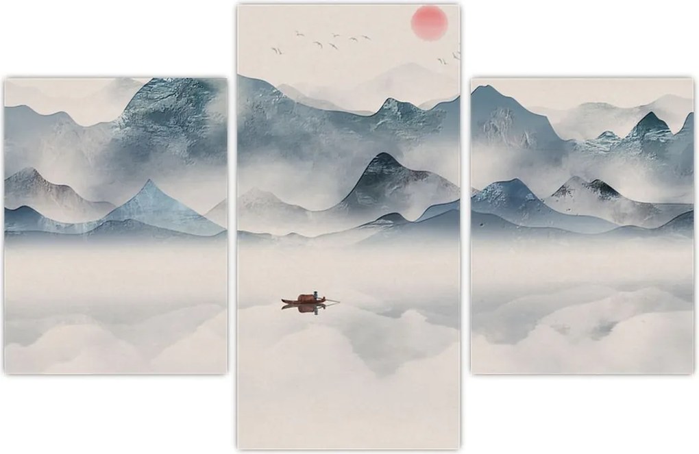 Tablou - Valea munților albaștri (90x60 cm)