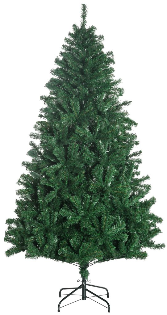 Homcom Albero di Natale Sintetico Folto e Realistico 180 cm Verde Φ115cm