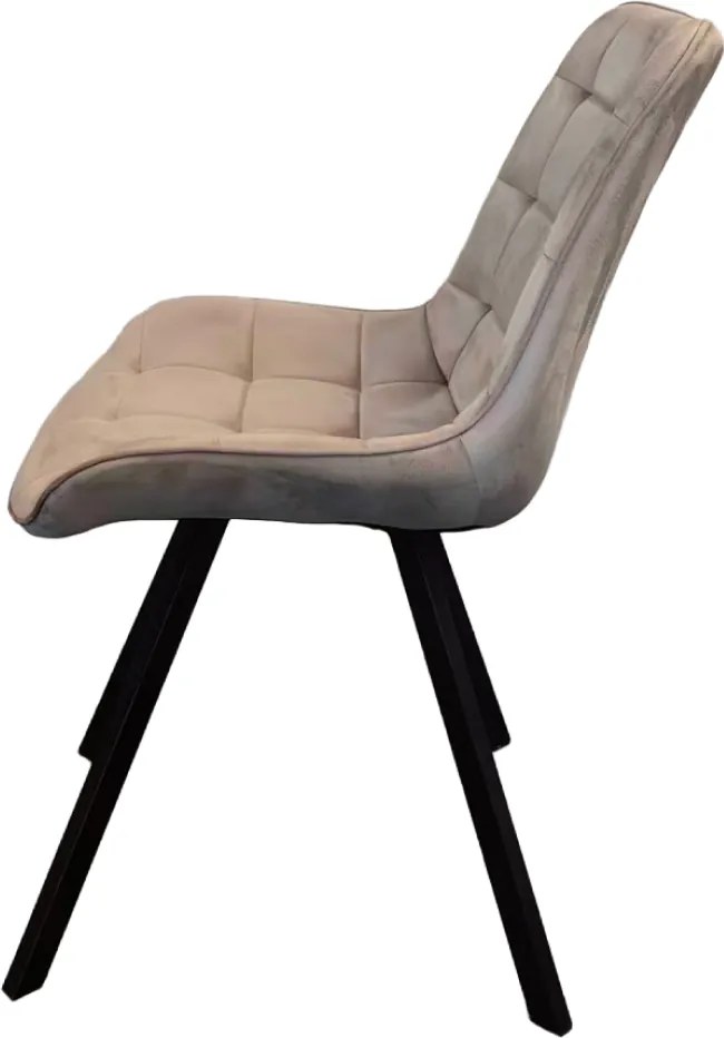 Scaun de luat masa, ţesătură Velvet gri-maro Taupe/negru, SAMIRA