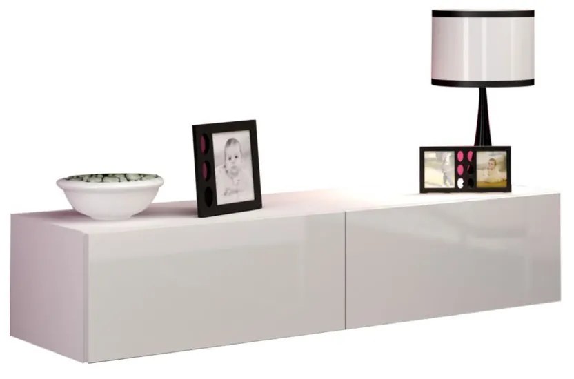 Masă TV/Dulap Zylia 140 (Negru + Negru lucios ). Promo -17%. 1053758