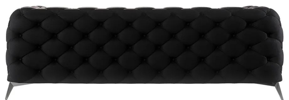 Canapea neagră cu tapițerie din catifea 225 cm Chelsea – Ropez