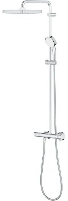 Coloana de dus cu termostat, Grohe Tempesta Cosmopolitan System 250 Cube New, cu 2 tipuri de jet, crom, 26689000