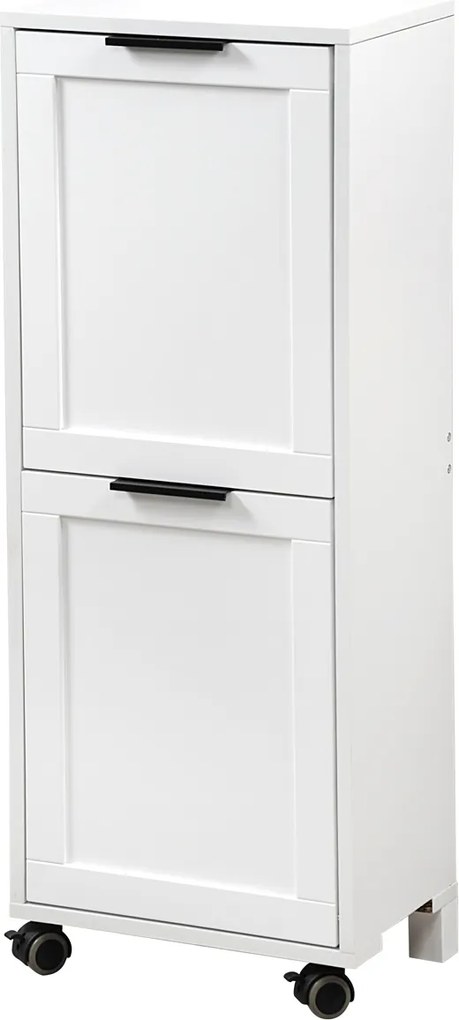 Cărucior de bucătărie cu 2 coșuri de gunoi, alb, KESPER