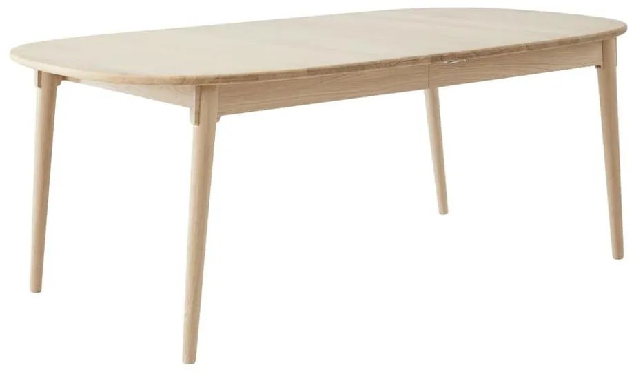 Masă de dining în culoare naturală extensibilă din lemn de stejar 106x184 cm Miro – Hammel Furniture