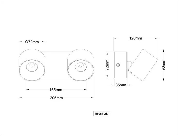 Plafoniera LED cu 2 spoturi moderna RAE