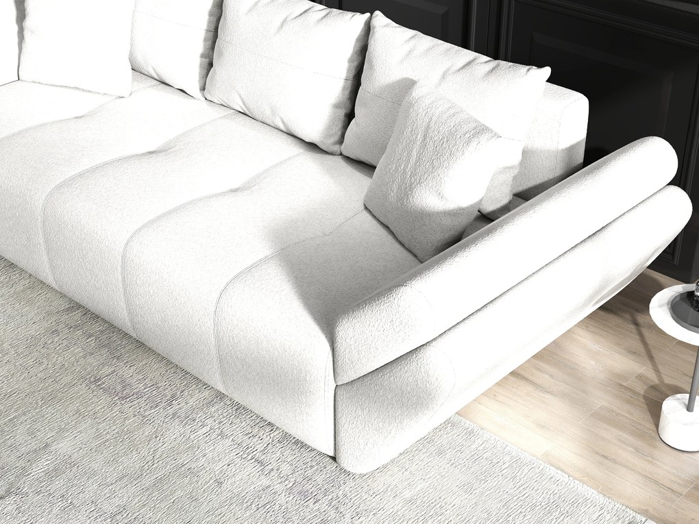 Canapea extensibilă dumonde cu ladă de depozitare si sezut confortabil din spuma high-density, Berlin Euphoria Ivory 250x100 cm