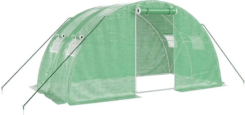 vidaXL Seră cu cadru din oțel, verde, 8 m², 4x2x2 m