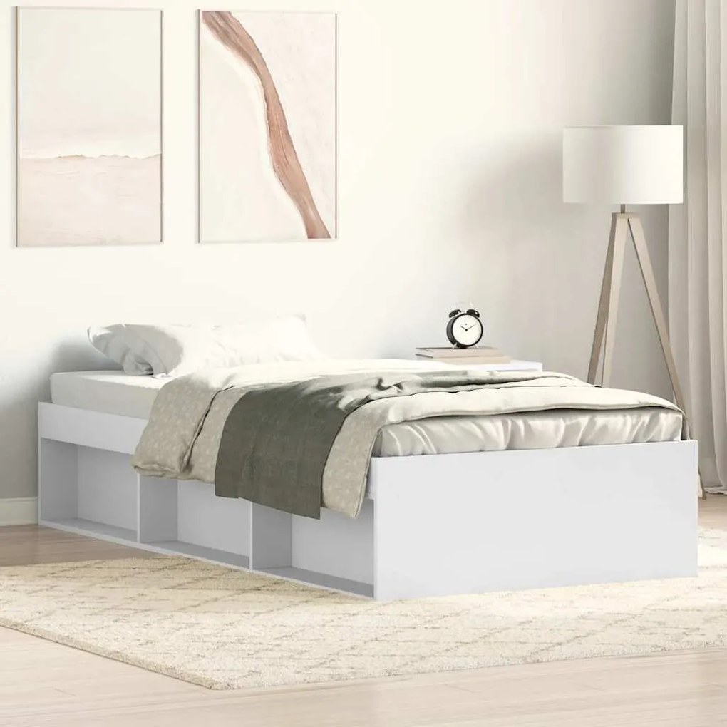 vidaXL Cadru pat, alb, 100x200 cm