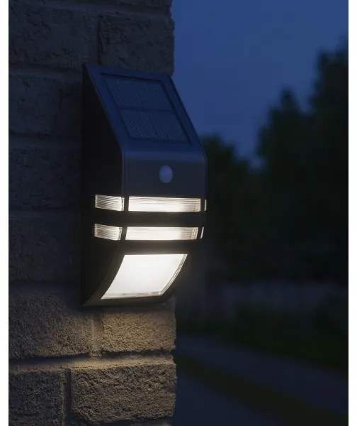 Aplică LED solară cu senzor LED/3,7V 500 mAh IP44 negru