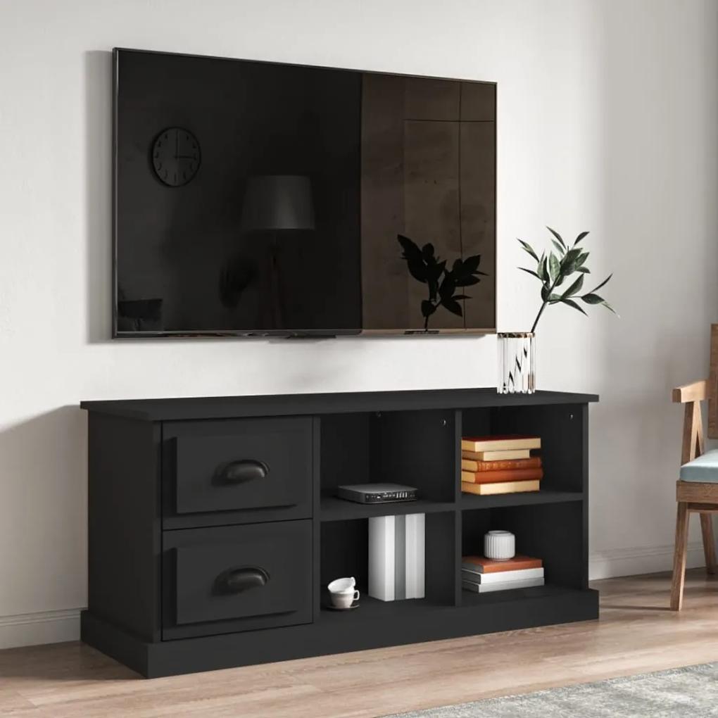 Comoda TV, negru, 102x35,5x47,5 cm, lemn prelucrat