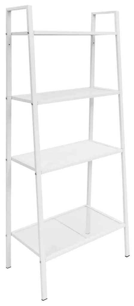 245973 vidaXL Bibliotecă tip scară, 4 trepte, metal, alb