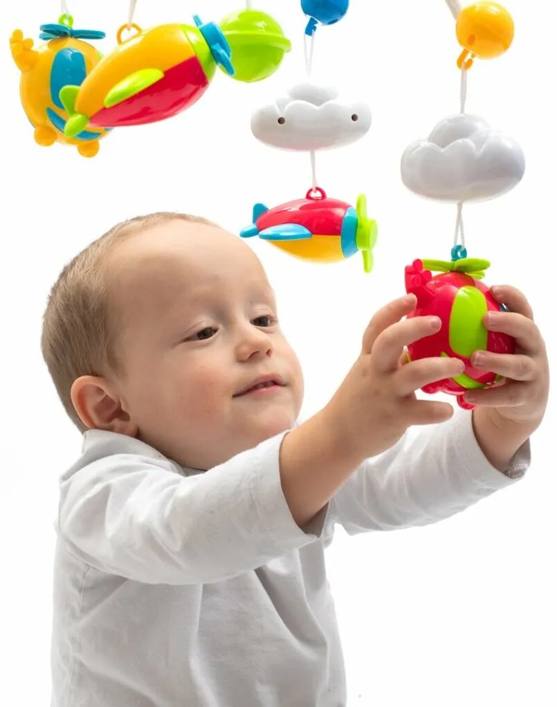 Baby Mix Carusel deasupra pătuțului cu proiectorși telecomandă, albastru