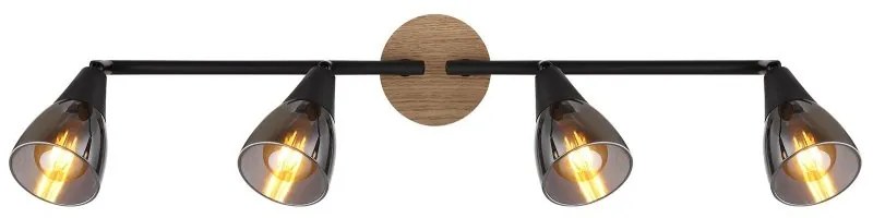 Plafoniera 4L design modern Mubby negru, maro